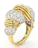 Opulent Vintage Pave Set Diamond Cocktail Ring in 18K