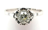 Vintage Solitaire Diamond Engagement Ring in 18KW Gold - with Hidden Sapphires - Peters Vaults