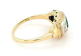 Antique Diamond and Emerald 3-Stone Engagement Ring in 14K Gold - Peters Vaults