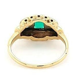 Antique Diamond and Emerald 3-Stone Engagement Ring in 14K Gold - Peters Vaults