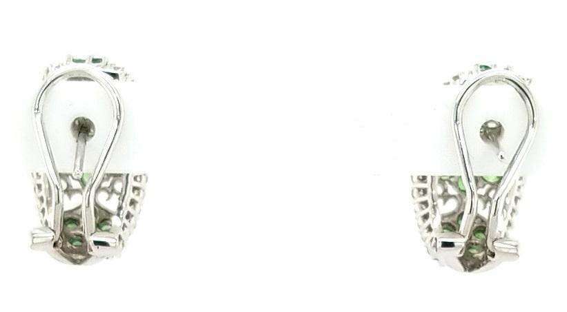 Exquisite Apple Green Tsavorite Garnet and Diamond Earrings in 14K Gold- Peters Vaults