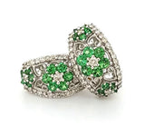 Exquisite Apple Green Tsavorite Garnet and Diamond Earrings in 14K Gold