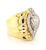 Modern Cigar Band with 1ct Pear Shape Diamond in 18K Gold- Peters Vaults