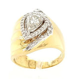 Modern Cigar Band with 1ct Pear Shape Diamond in 18K Gold- Peters Vaults