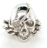 Custom Design Diamond Skull Pirate Ring in 18K Gold