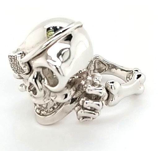 Custom Design Diamond Skull Pirate Ring in 18K Gold - Peters Vaults