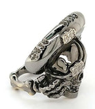 Custom Design Diamond Dead Pirate Ring in 18K Black Gold - Peters Vaults