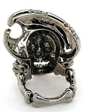 Custom Design Diamond Dead Pirate Ring in 18K Black Gold - Peters Vaults
