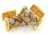 Elegant Platinum and 18K Gold Woven Handcrafted Cufflinks