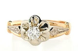 Classically Femenine Vintage Diamond Engagement Ring in 14K Gold