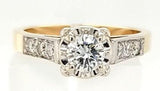 Vintage two-tone Diamond Engagement Ring in 18K Gold