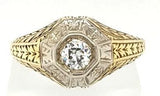 Hand Engraved Antique Victorian Engagement Ring in 18K Gold - Peters Vaults