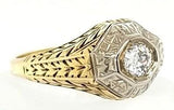 Hand Engraved Antique Victorian Engagement Ring in 18K Gold - Peters Vaults