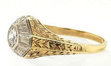 Hand Engraved Antique Victorian Engagement Ring in 18K Gold - Peters Vaults