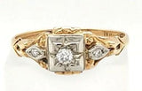 Affordable Vintage two-tone Diamond Engagement Ring in 10K Gold