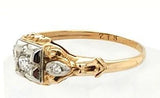 Affordable Vintage two-tone Diamond Engagement Ring in 10K Gold - Peters Vaults