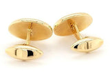 Elegant Black Mother of Pearl and Sapphire Cufflinks in 14K Gold - Peters Vaults