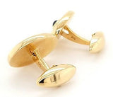 Elegant Black Mother of Pearl and Sapphire Cufflinks in 14K Gold - Peters Vaults