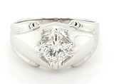 Mens Gleaming Solitaire Diamond Ring in 14K Gold