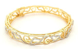 Handcrafted Diamond Bangle Bracelet in 18K Gold