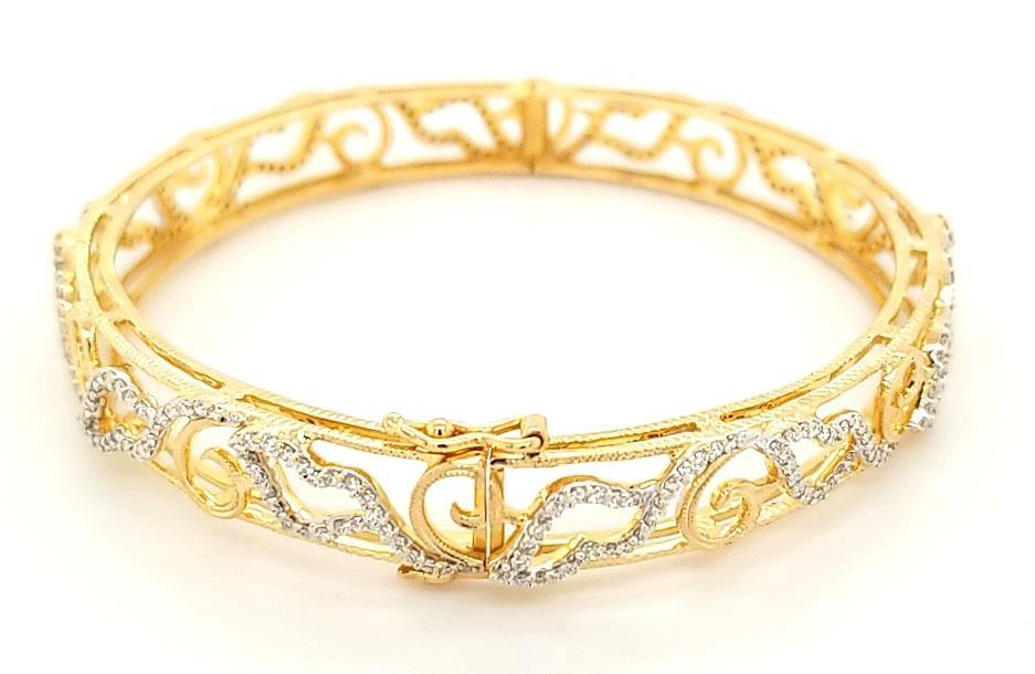 Handcrafted Diamond Bangle Bracelet in 18K Gold - Peters Vaults