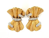 Handcrafted Vintage Diamond Bow Earrings in 14K Gold