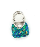 Shimmering Mosaic Opal Purse Pendant in Sterling Silver