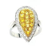 Dazzling Yellow Sapphire and Diamond Cocktail Ring in 18K Gold
