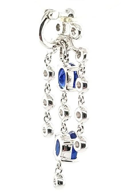 Exquisite Blue Sapphire and Diamond Drop Necklace in 18K gold - Peters Vaults