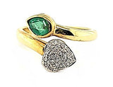 Vintage Emerald and Pave Diamond Ring with a Modern Design in 18K - Peters Vaults