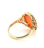 Classic Style Coral Cameo Ring in 14K - Peters Vaults