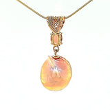 One of a Kind Custom Made Baroque Metallic Edison Pearl and Sapphire Necklace in 14KW  Gold - Peter's Vaults