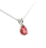 Extremely Rare Orange Sapphire Pear Shape Solitaire Necklace in 14K - Peters vaults