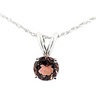 Glistening Pink Tourmaline Solitaire Necklace in 14K