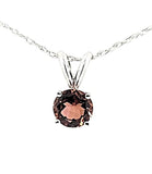 Amazing Colored Pink Tourmaline Solitaire Necklace in 14K - Peters Vaults