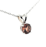 Amazing Colored Pink Tourmaline Solitaire Necklace in 14K - Peters Vaults