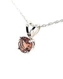 Amazing Colored Pink Tourmaline Solitaire Necklace in 14K - Peters Vaults