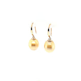 Golden South Sea Pearl Drop Earrings in 14K Gold - Peter's Vaults
