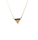 Petite Black & White Diamond Necklace in Rose Gold - Peter's Vaults