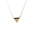 Petite Black & White Diamond Necklace in 10K Rose Gold