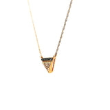 Petite Black & White Diamond Necklace in Rose Gold - Peter's Vaults