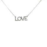 Fun & Inexpensive Love Diamond Necklace in Sterling Silver