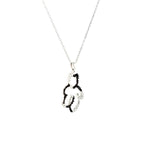 Fun & Inexpensive Bear Diamond Necklace in Sterling Silver