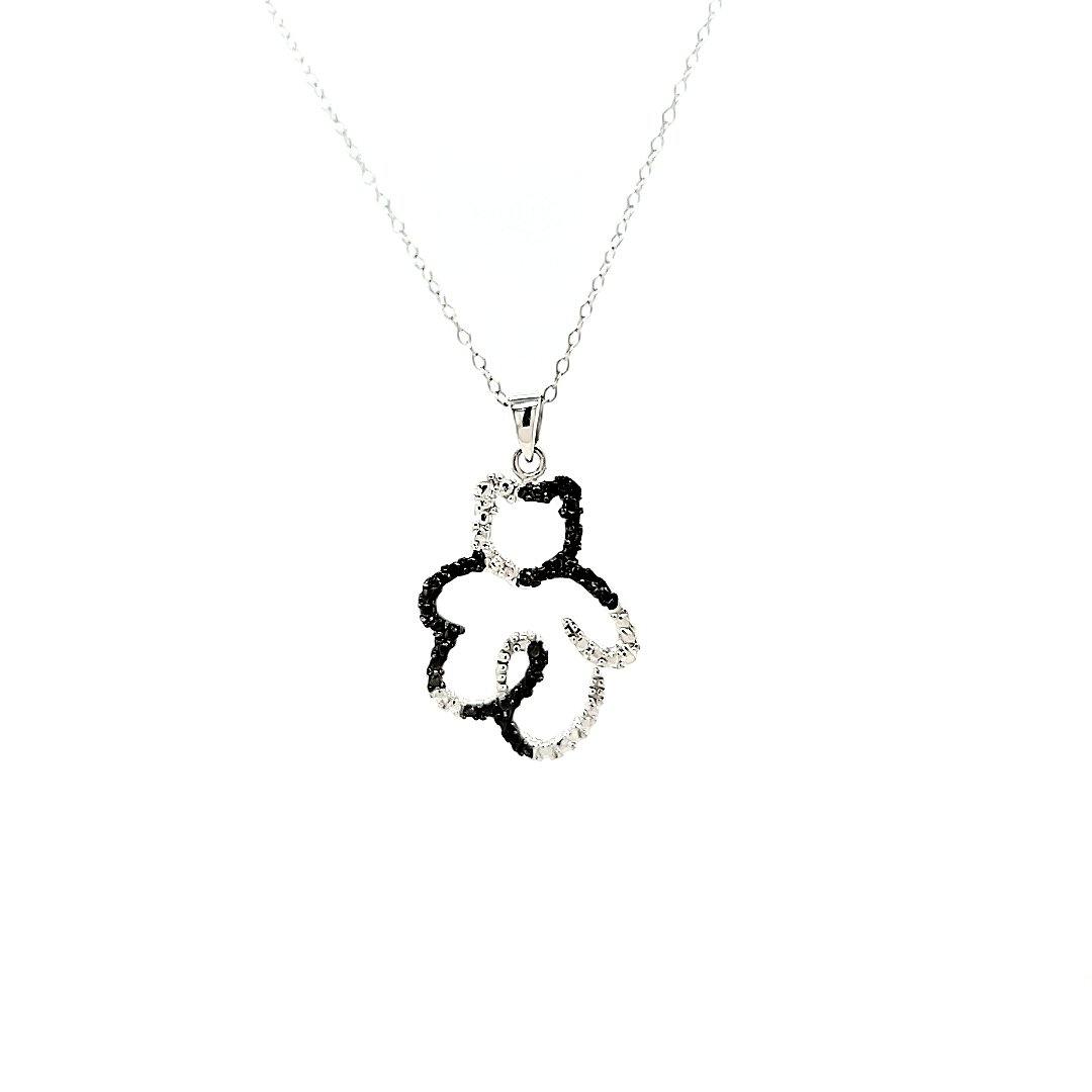 Fun & Inexpensive Bear Diamond Necklace in Sterling Silver - Peter's Vaults