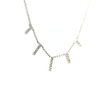 Fun Diamond Drop Bar Choker necklace in Sterling Silver