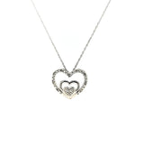 Fun & Inexpensive Heart Diamond Necklace in Sterling Silver