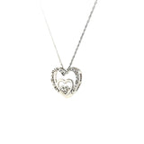 Fun & Inexpensive Heart Diamond Necklace in Sterling Silver - Peter's Vaults