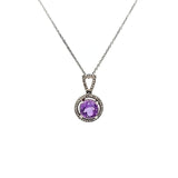 Fun & Inexpensive Diamond and Amethyst Necklace in Sterling Silver
