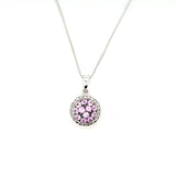 Intriguing Pink Sapphire and Diamond Necklace in 10K - Peter's Vaults