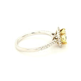 Certified Yellow Diamond Halo Engagement Ring in 18K - Peter's Vaults